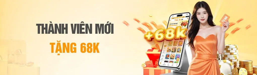 Thành viên mới đăng ký F168f3 tặng 68k
